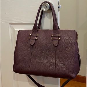 GiGi New York Parker Satchel - Wine Pebble Grain